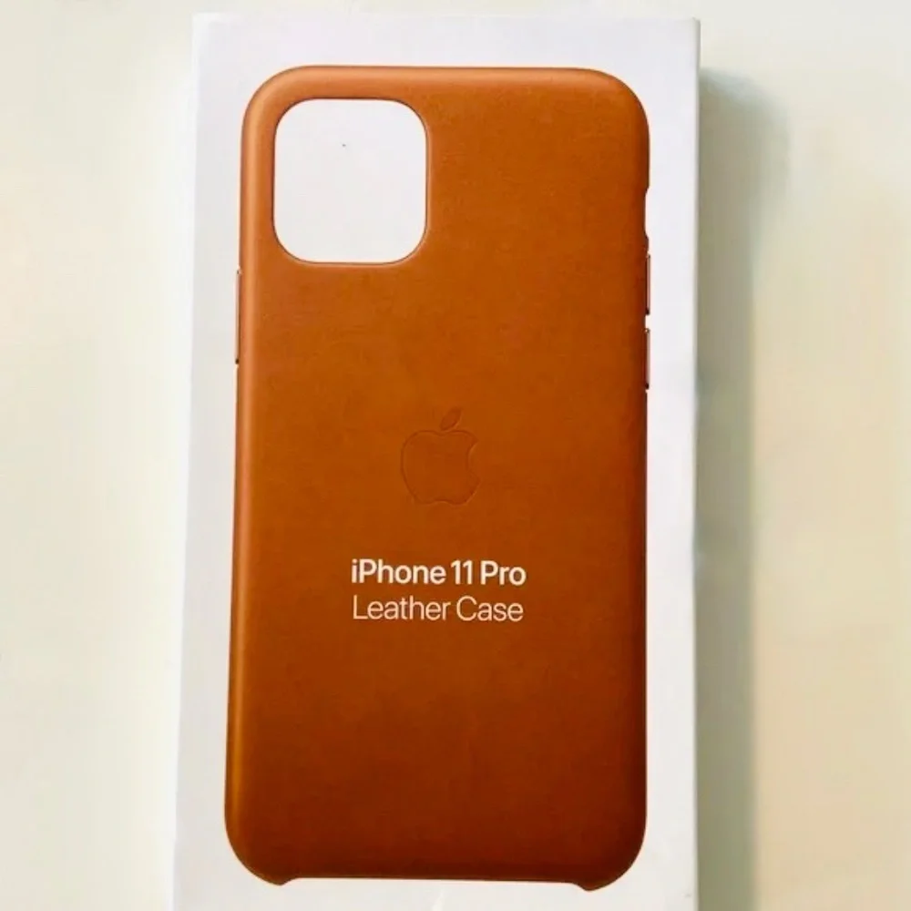 Apple Leather iPhone Case - Brown